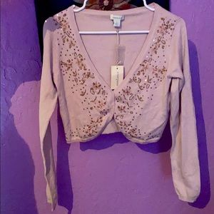 Light pink beaded cardigan